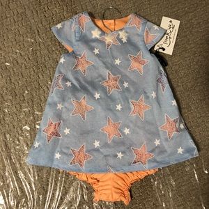 Pippa & julie Blue star dress 18 months